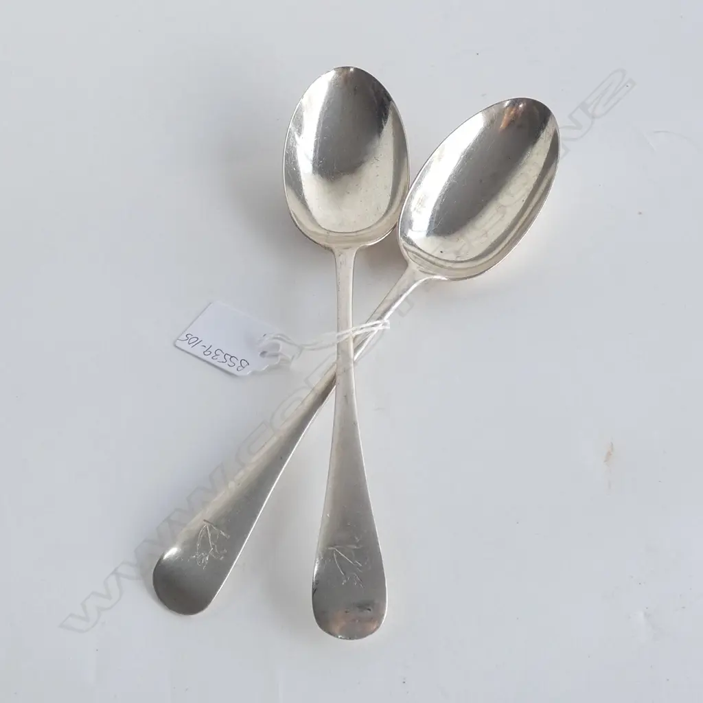 TWO SILVER TABLESPOONS 172gm Image 1++