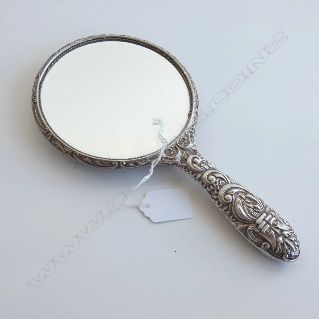 STERLING SILVER HALLMARKED HAND MIRROR. 240MM L. X 125MM W. Image 1++