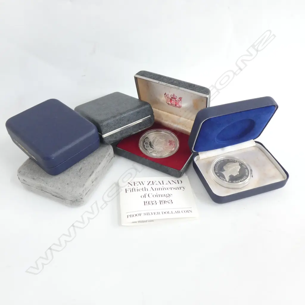 5 NZ 925 SILVER PROOF DOLLARS Image 1++