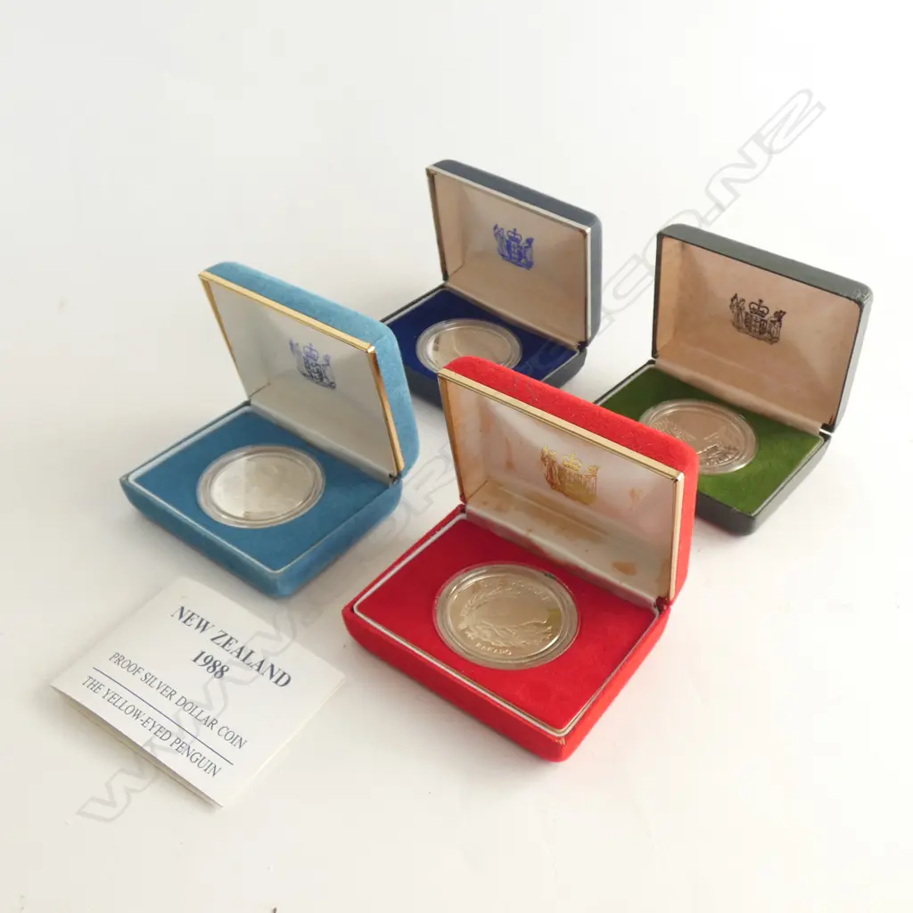 4 NZ 925 SILVER PROOF DOLLARS Image 1++
