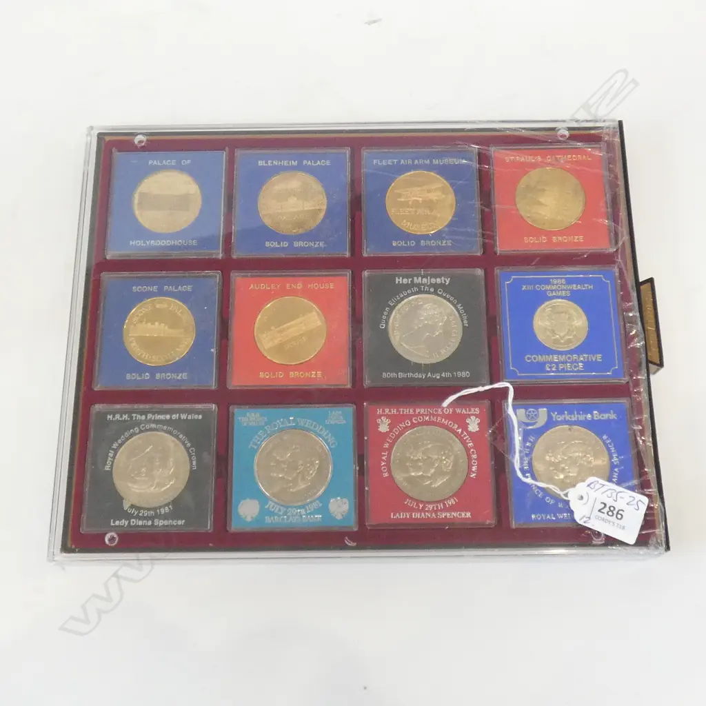 CASE OF 12 UNC WESTERN SAMOA ETC $1 COINS PLASTIC CASES 1970'S ETC Image 1++