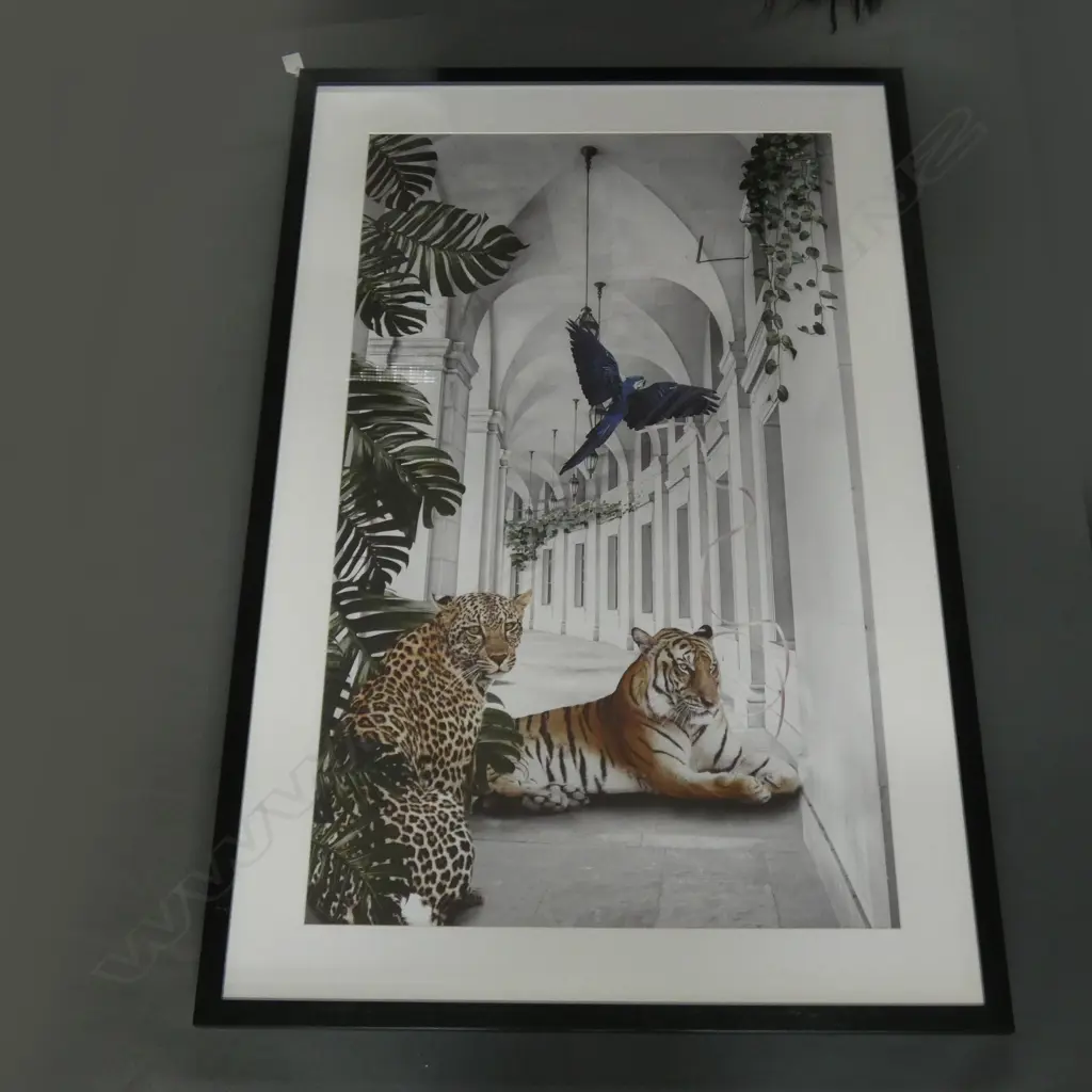 ART PRINT; BIG CATS & BLUE PARROT 1000x600mm Image 1++