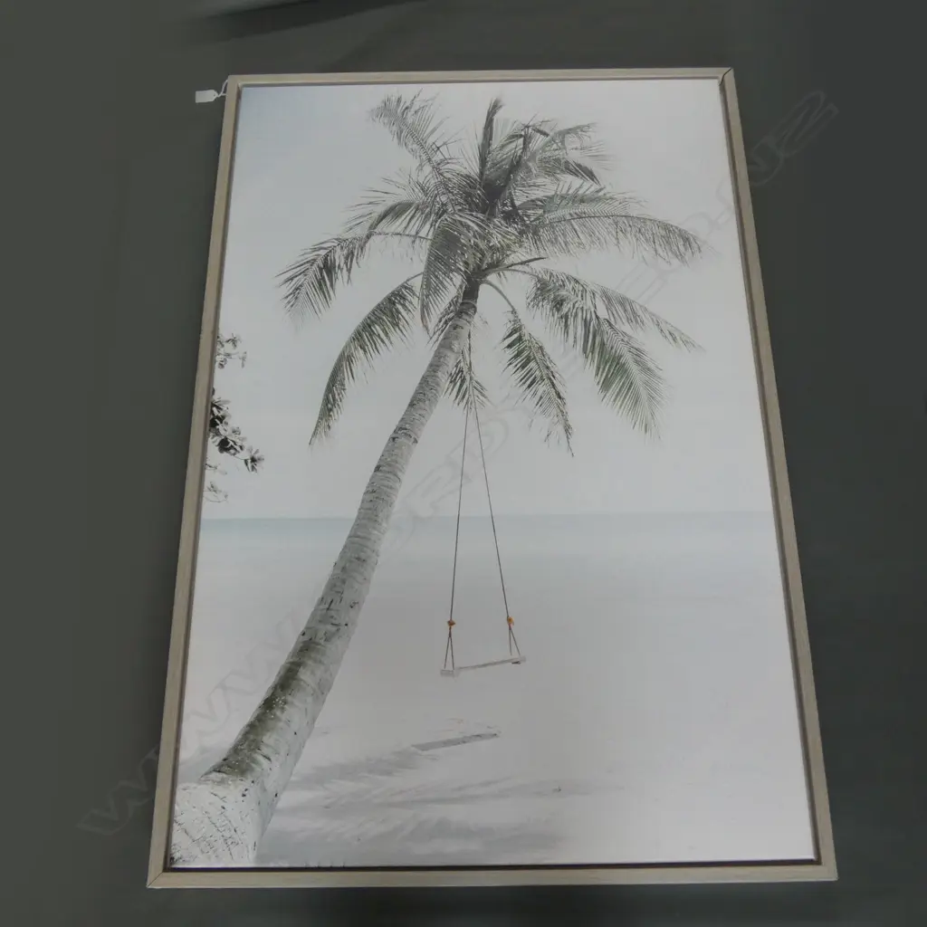 LARGE OCEAN BEACH w. PALM PRINT 1150x750mm Image 1++