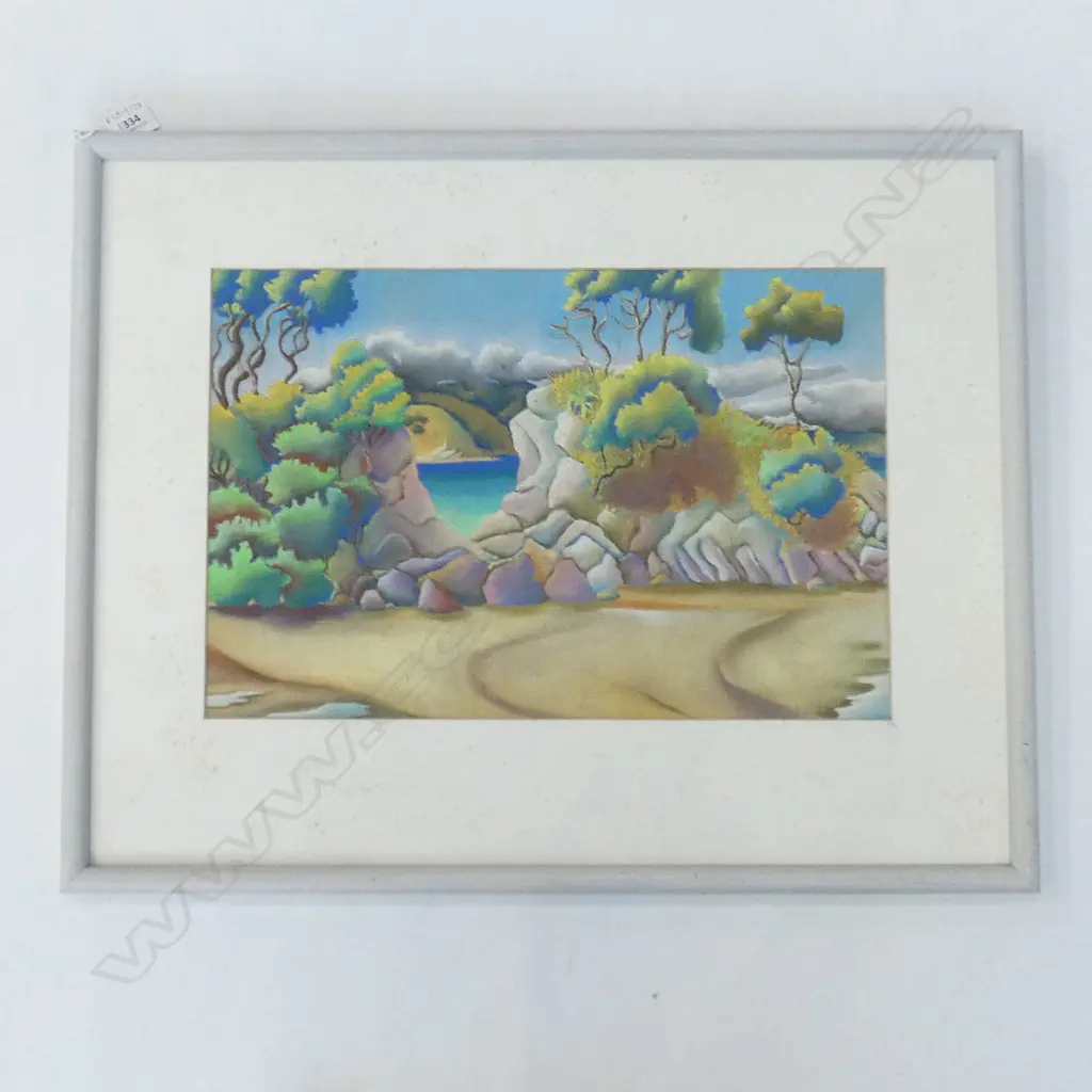 M. TOWNS 'PAH BEACH GREAT BARRIER' PASTEL 1992 295x445mm Image 1++