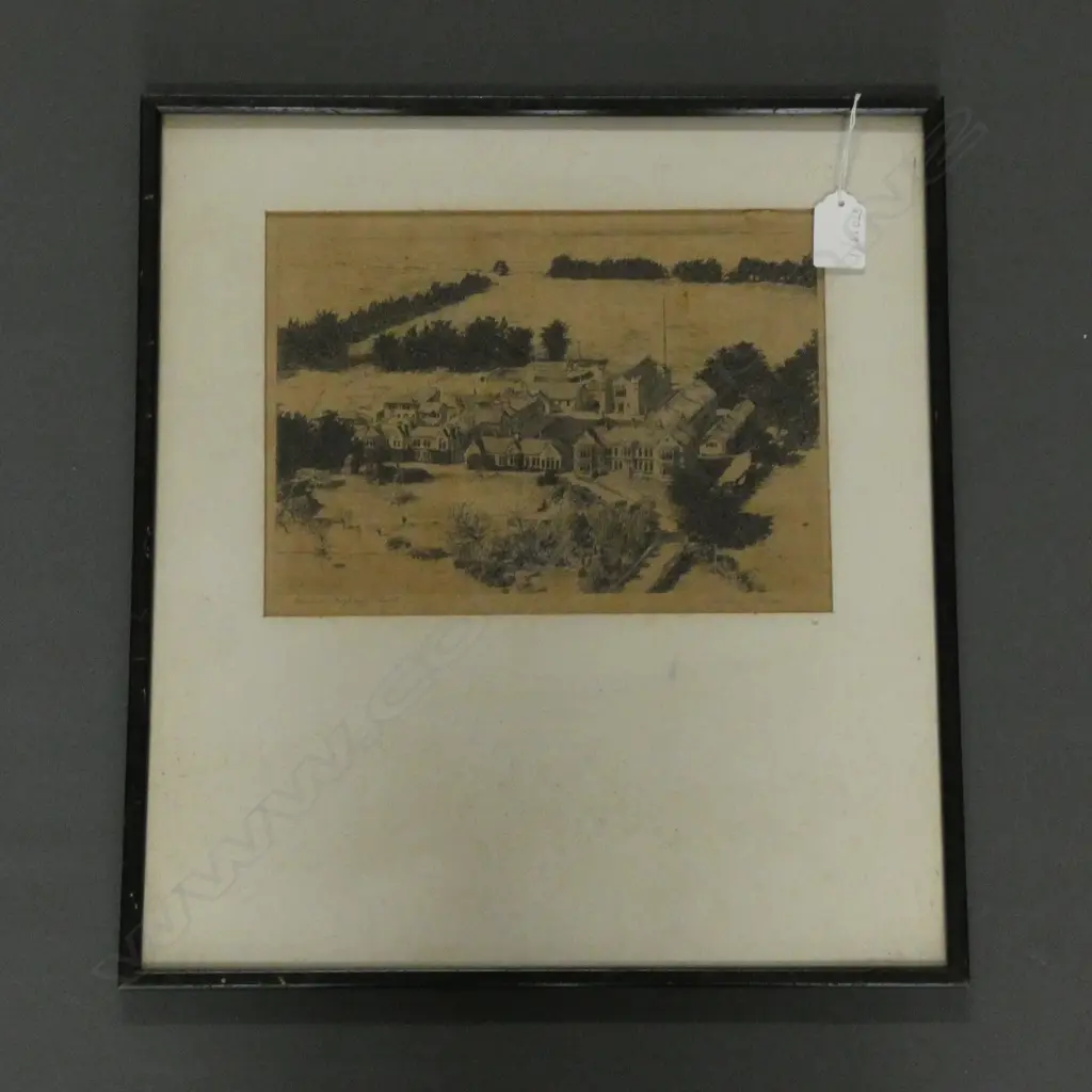 A. STUART PATERSON, (1900-76) ETCHING 'WAITAKI BOYS HIGH SCHOOL. 185  x 255mm Image 1++
