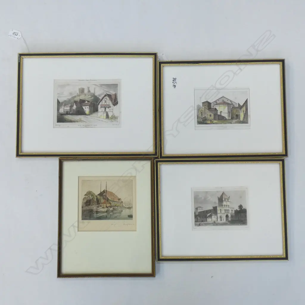 3 FRENCH ARCHITECTURAL ENGRAVINGS + 1 OTHER Image 1++