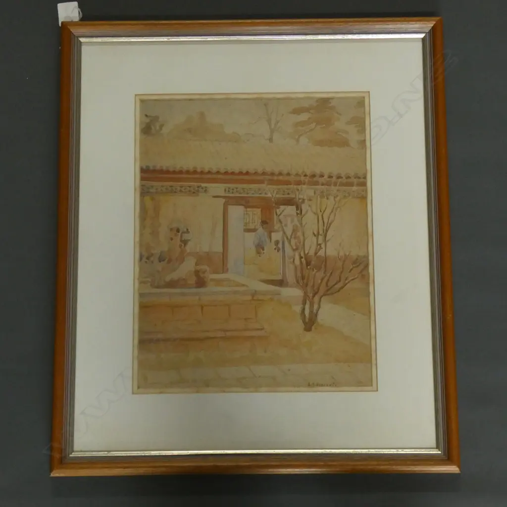  ANNA MARY HOTCHKIS (1885-1984 SCOTTISH) W/C CHINESE COURTYARD Image 1++
