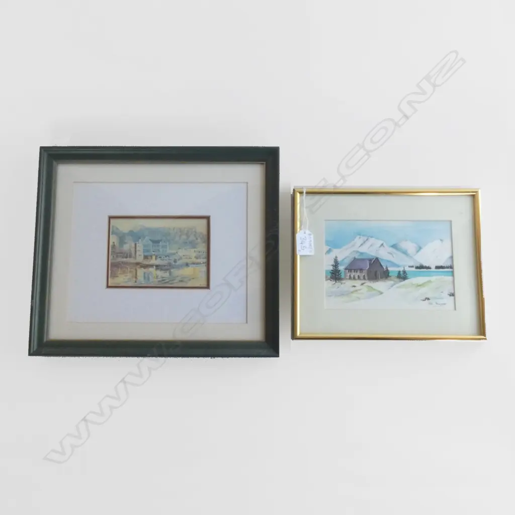 2 ARTWORKS; RUTH THOMPSON W/C + JILL FEARON CAPE TOWN PRINT 90x130mm Image 1++