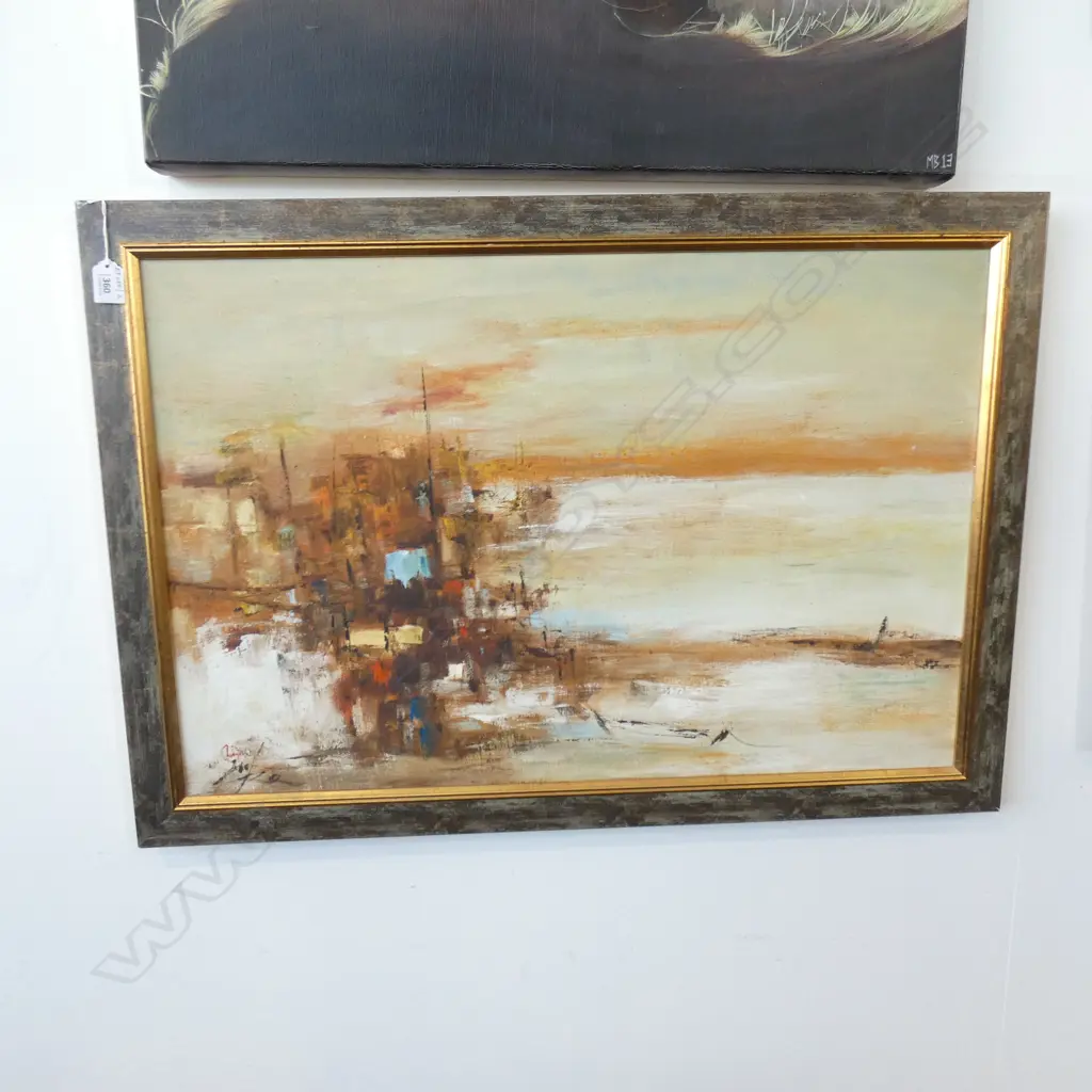 LARGE SIGNED ABSTRACT OIL 490x750mm  Image 1++