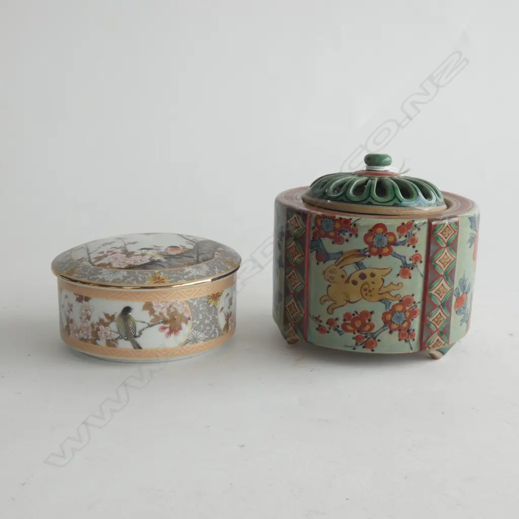 ORIENTAL POT POURRI DISH (DIA 100MM) & JAPANESE LIDDED TRINKET BOX (DIA 100MM) Image 1++