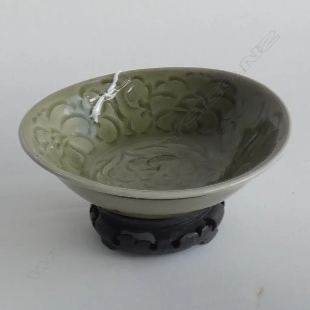 CHINESE SONG STYLE YAO ZHOU WARE BOWL WITH STAND DIA  165MM Image 1++
