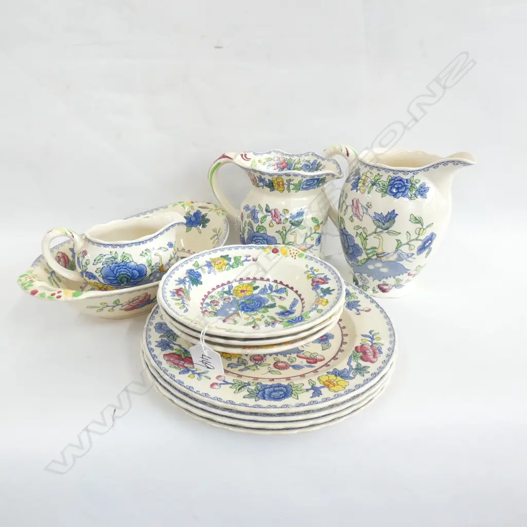 11 PCS MASONS REGENCY INCL JUGS, PLATES & BOWLS ... Image 1++