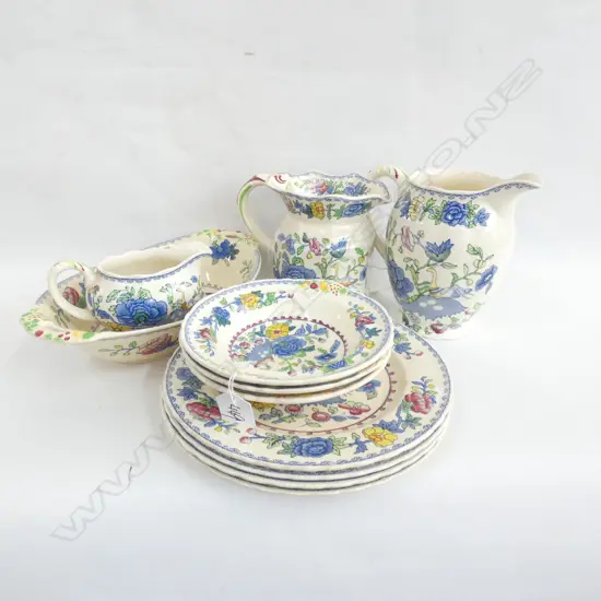 11 PCS MASONS REGENCY INCL JUGS, PLATES & BOWLS ...