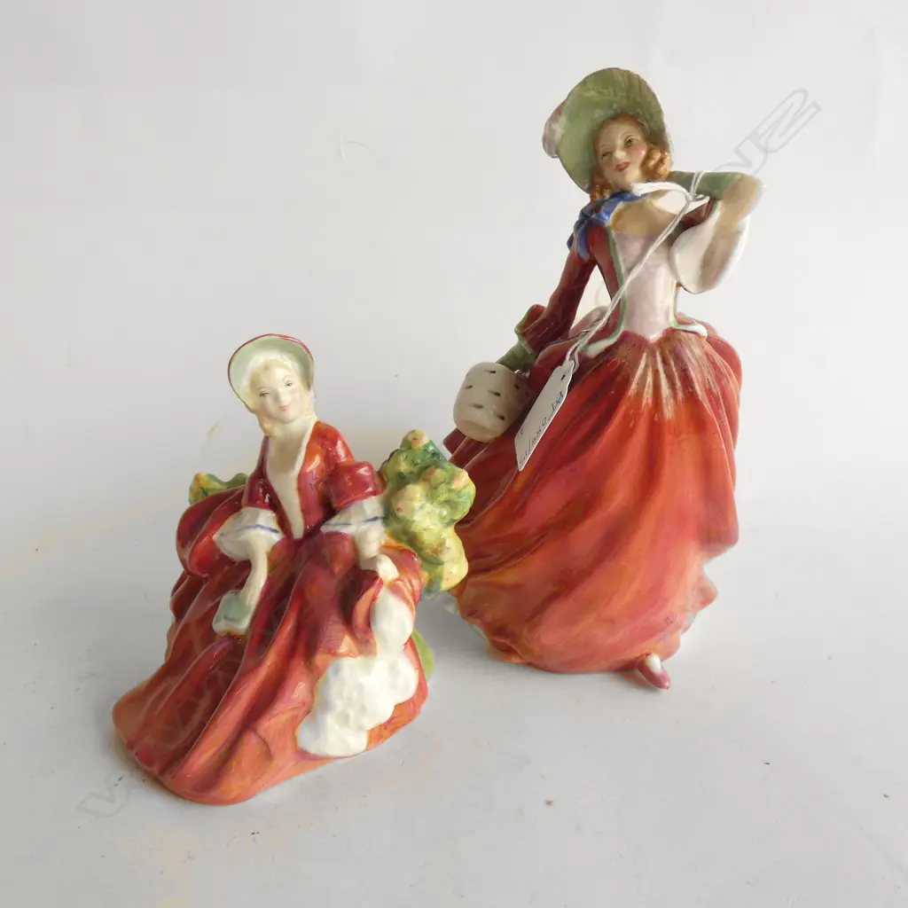 2 ROYAL DOULTON FIGURINES; 'LYDIA' & 'AUTUMN BREEZE' AF H.200mm Image 1++