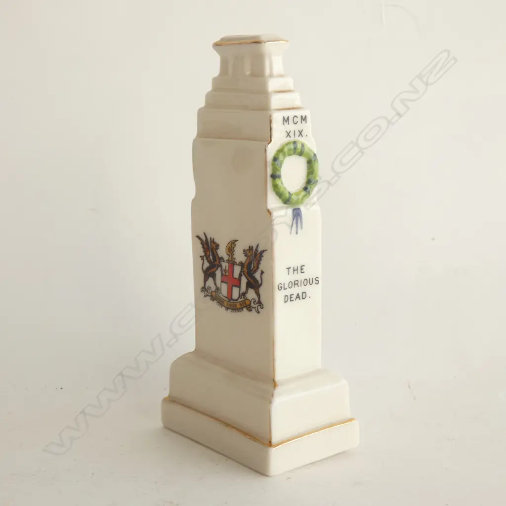 WWI MEMORIAL CHINA MONUMENT H.140mm Image 1++