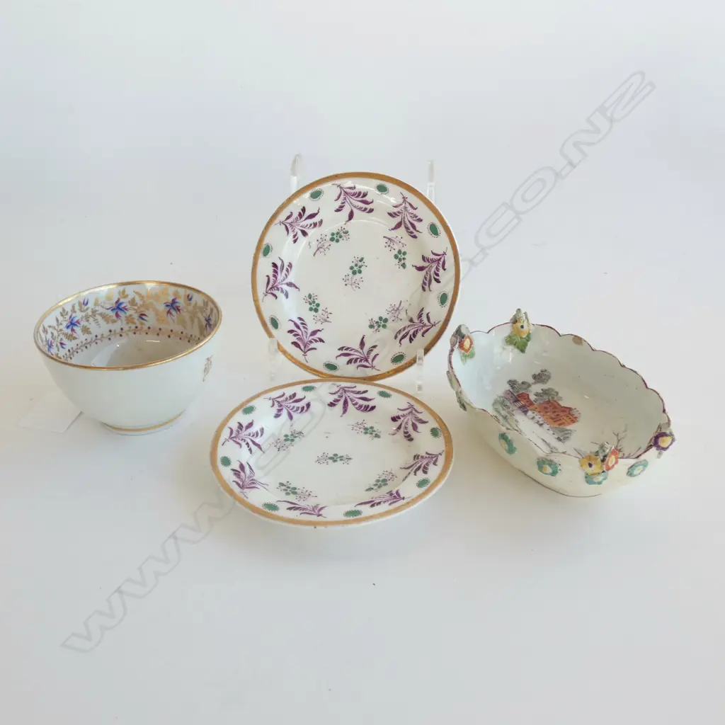 PR SPODE PIN DISHES, DERBY DISH AF + 18thC TEA BOWL Image 1++