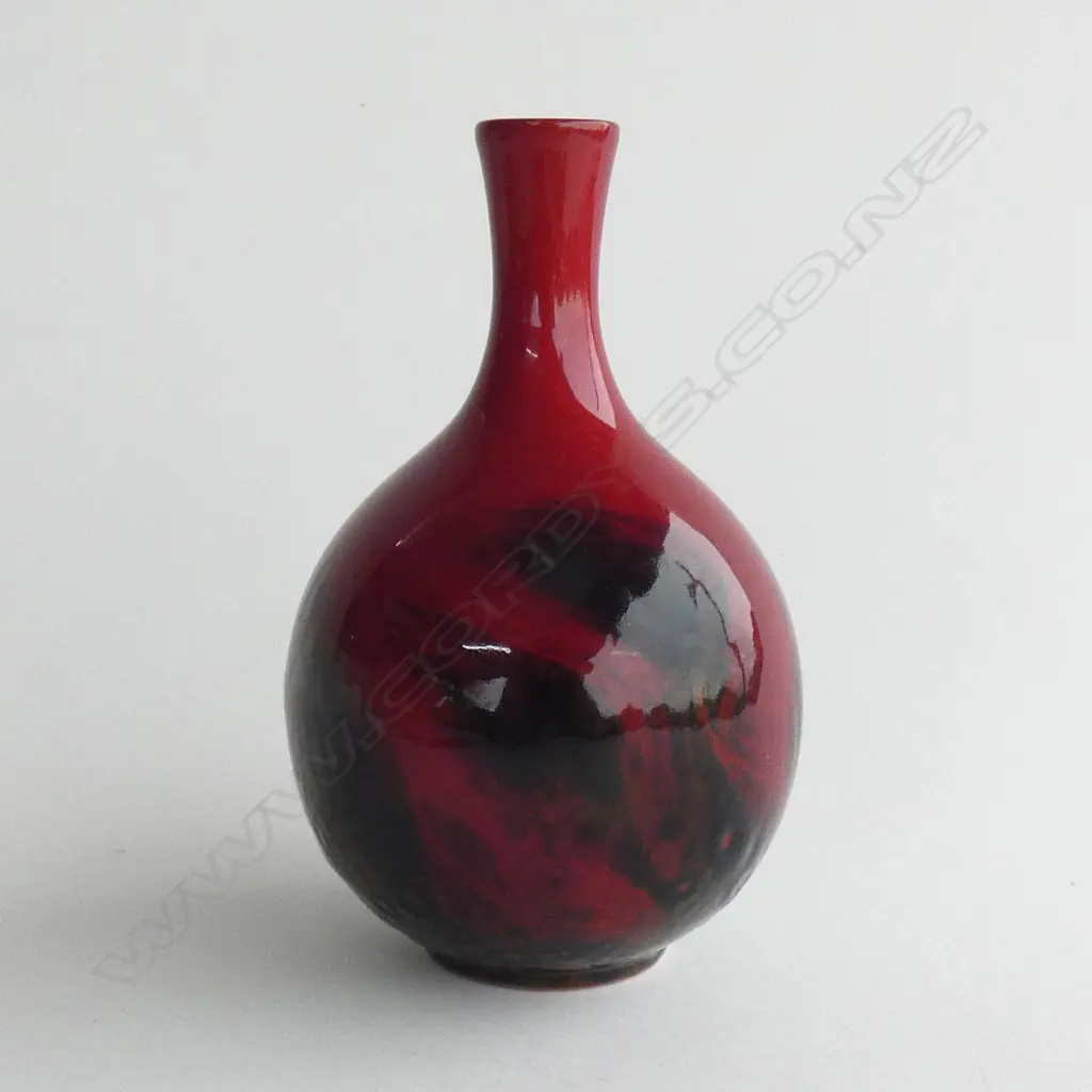 ROYAL DOULTON SMALL 'FLAMBE VEINED' VASE H.110mm Image 1++