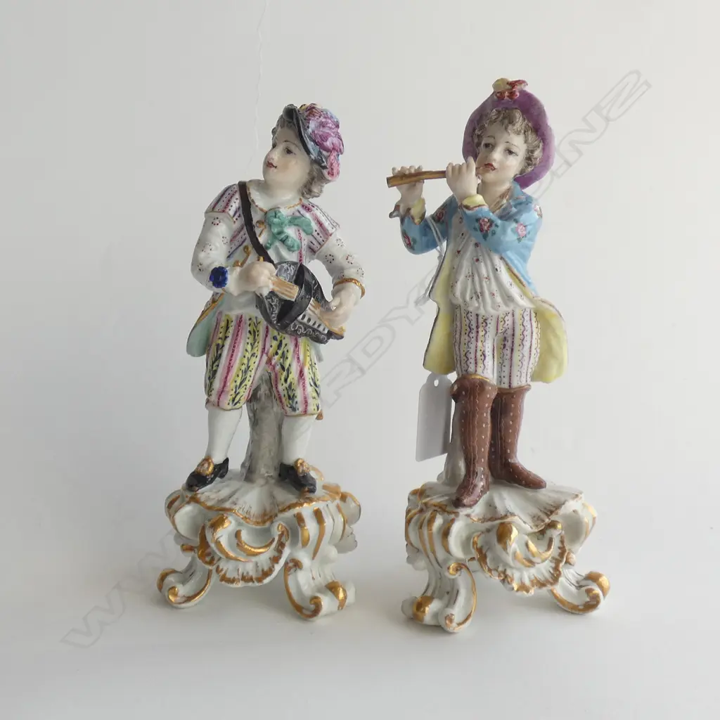PR 19thC CONTINENTAL PORCELAIN MUSICIANS H.200mm Image 1++