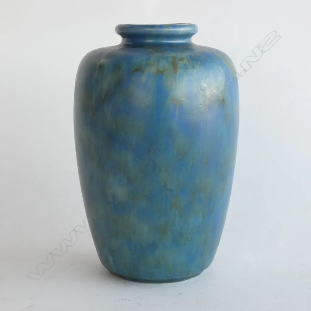 CLAVERING ENGLISH ART POTTERY VASE BLUE H.220mm Image 1++