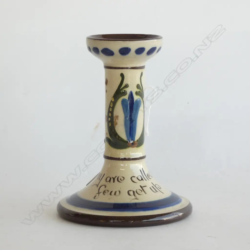 TORQUAY CANDLESTICK 'MANY ARE CALLED FEW GET UP' H.130mm Image 1++