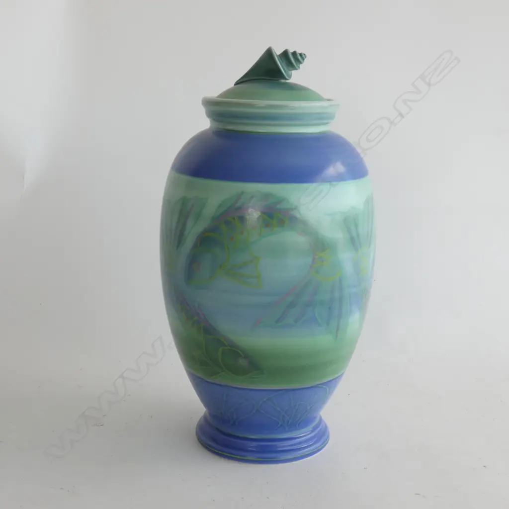 POOLE LIDDED URN - 'ST DES PINXIT'  H. 280MM Image 1++