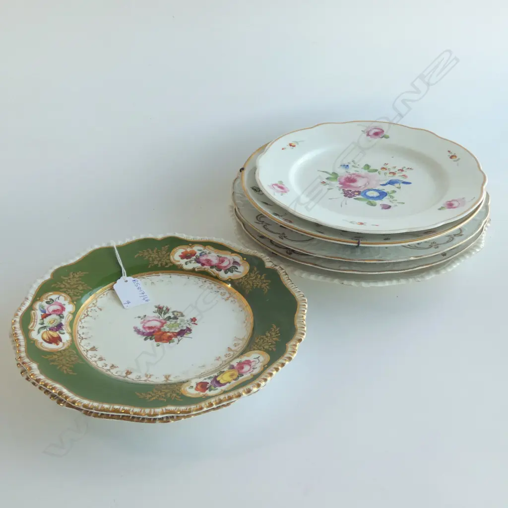 7 19th/20thC PLATES; DERBY, MEISSEN PAIR, 1 AF ETC Image 1++