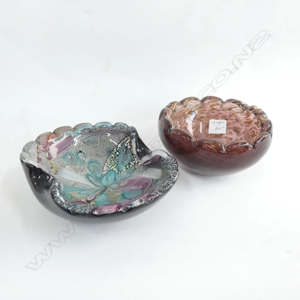 2 SM MURANO GLASS BOWLS (LARGEST L 140MM) Image 1++