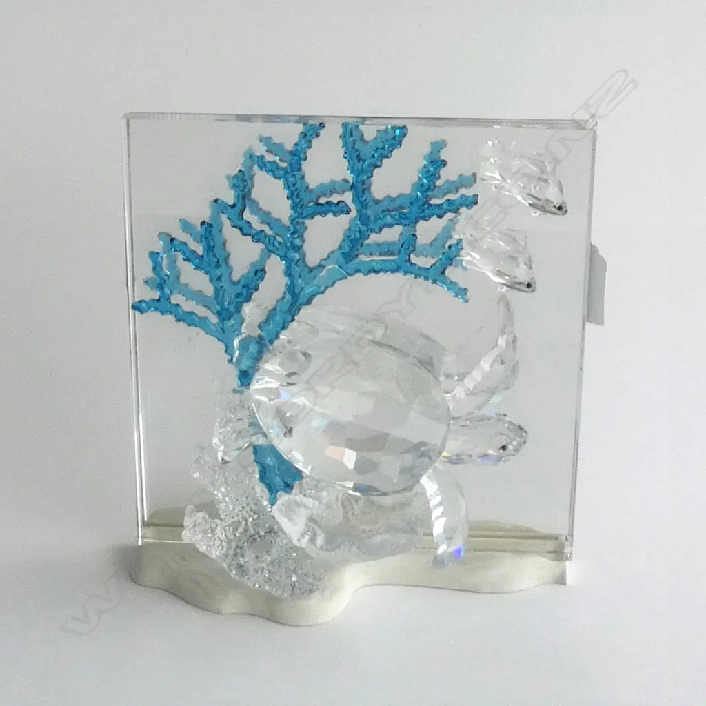 SWAROVSKI CRYSTAL 2005 TURTLE WITH STAND & PLAQUE  200 X 190MM Image 1++