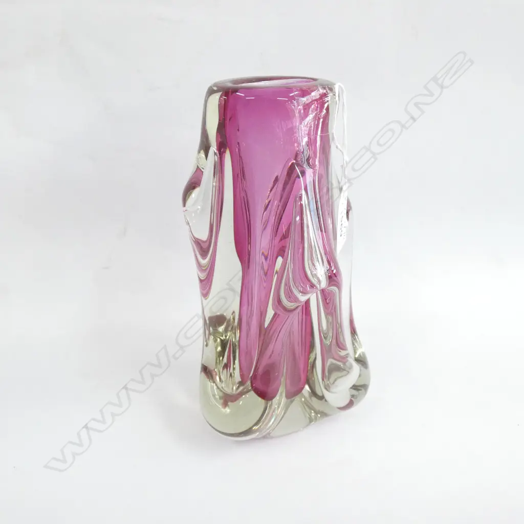 CRANBERRY SOMMERSO VINTAGE MURANO GLASS VASE H.205mm Image 1++