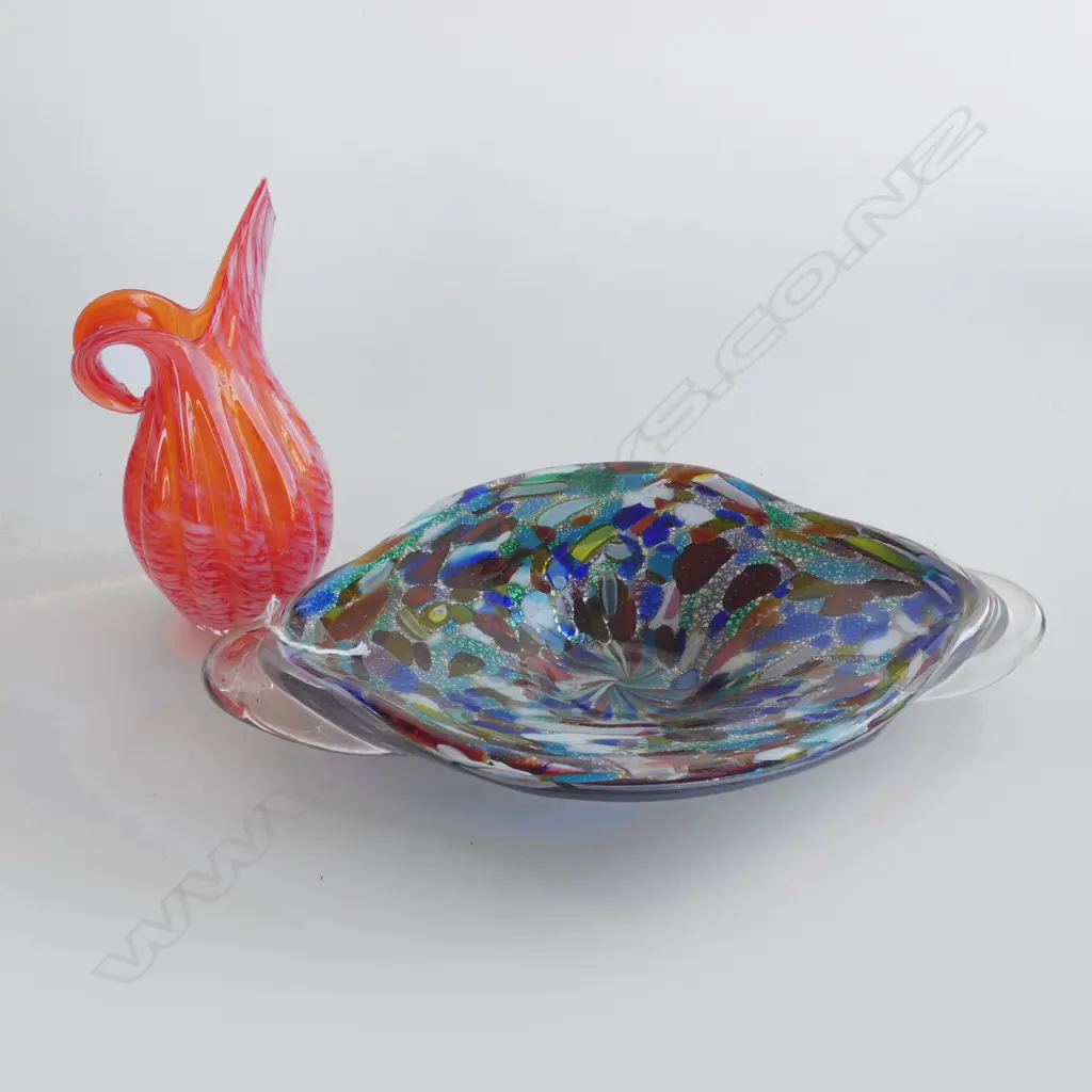 MURANO GLASS BOWL (L 300MM) & JUG (H 185MM) Image 1++