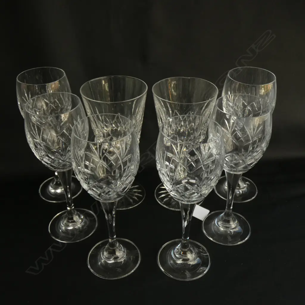 2 WATERFORD 'LISMORE' WINE GLASSES H.175mm + 6 OTHER Image 1++