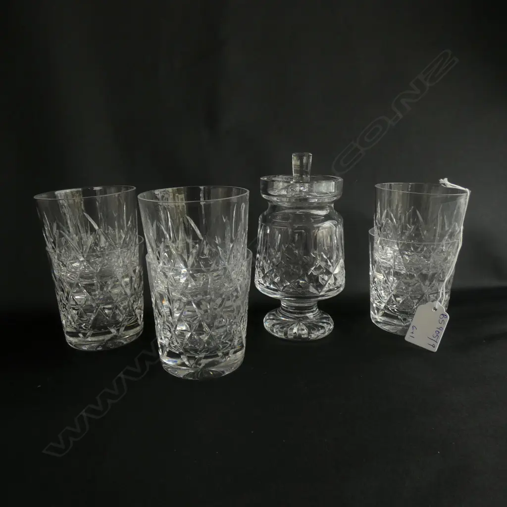 6 CRYSTAL TUMBLERS H.80mm + WATERFORD CONSERVE Image 1++