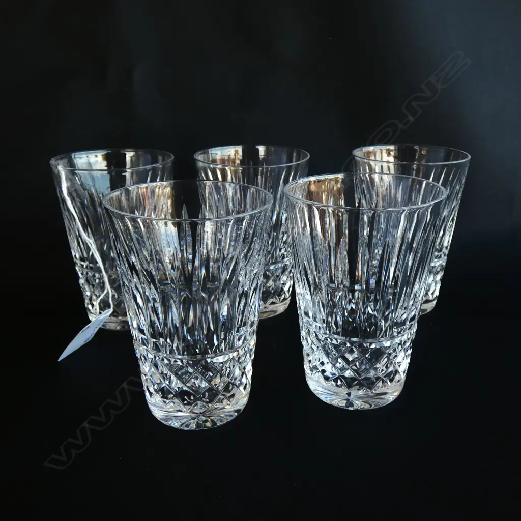 SET 5 WATERFORD CRYSTAL TUMBLERS H.90MM Image 1++