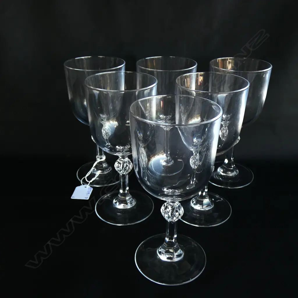 6 CRYSTAL STEMMED WINE GLASSES H 170MM Image 1++