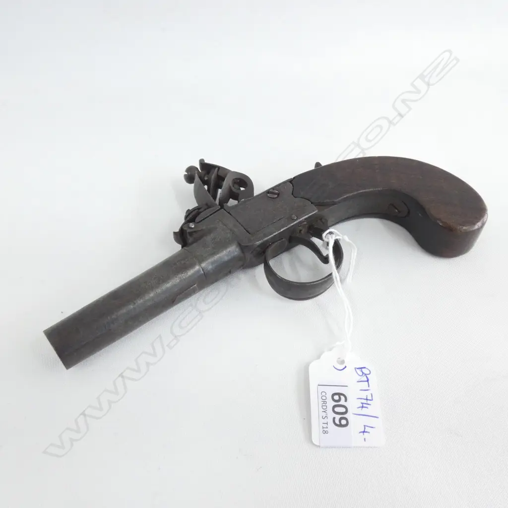 19thC MUZZLE LOADING FLINT LOCK PISTOL 'LONDON' MAKER Image 1++