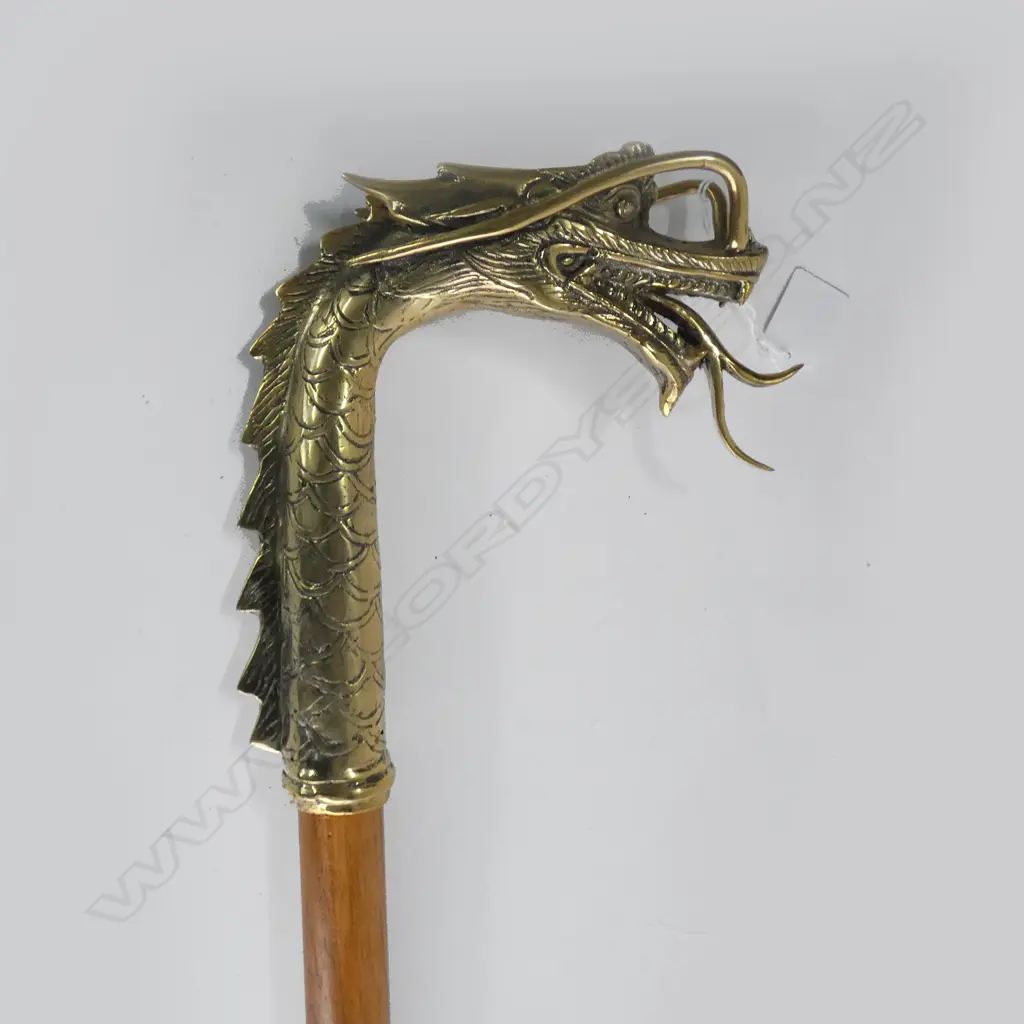 WALKING STICK BRASS DRAGON HANDLE H 1010 Image 1++