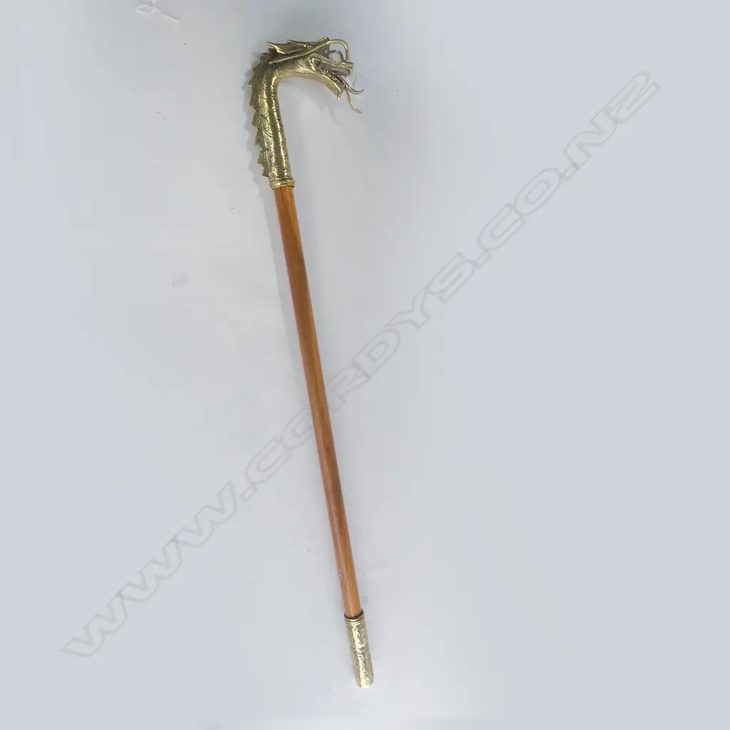 WALKING STICK BRASS DRAGON HANDLE H 1010 Image 1++