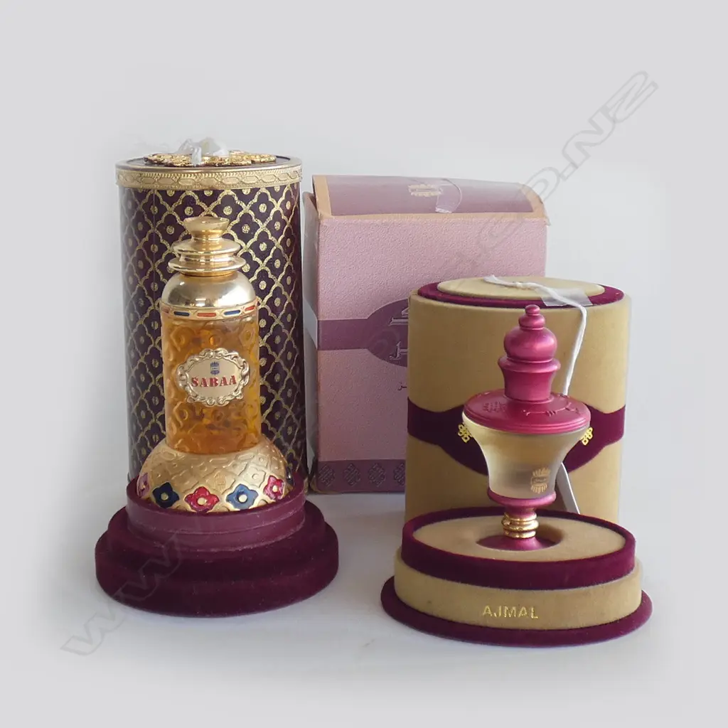 2 VINTAGE AJMAL  PERFUMES IN FANCY BOXES. 'SABAA' H.180mm + OTHER Image 1++