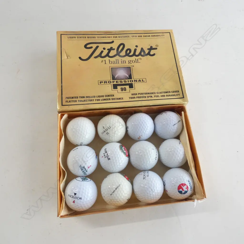 BOX 12 ASST GOLF BALLS - MOST AS NEW Image 1++