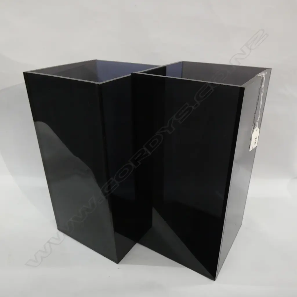 PAIR PERSPEX VASES  Image 1++