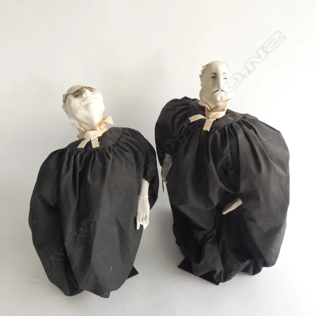 PR CERAMIC HEAD STATUETTES OF BARRISTERS IN COURT GOWNS. H.480mm Image 1++