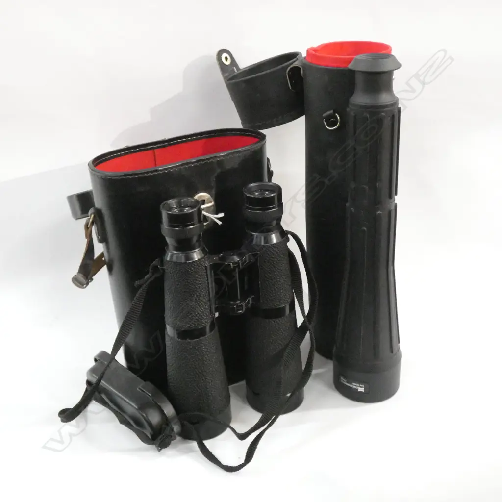 PR BINOCULARS + ESCHENBACH ZOOM LENS L.325mm, BOTH CASED Image 1++