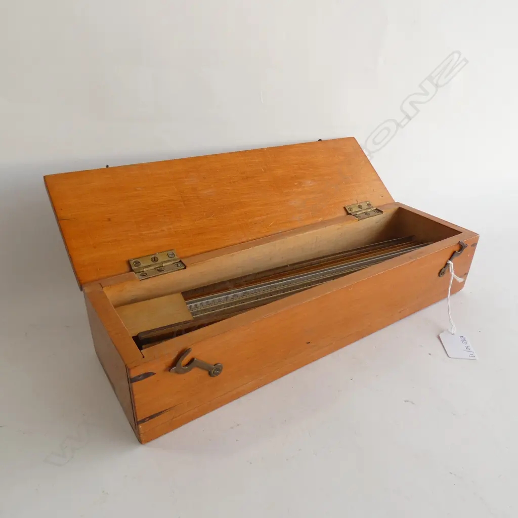 WOODEN BOX w. ASST. VINTAGE RULERS; FOLDING ETC Image 1++