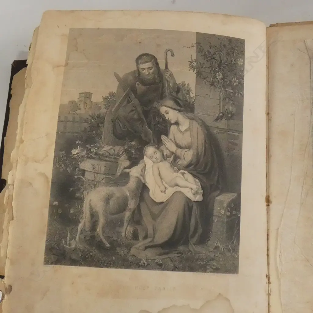 LARGE, 19thC LEATHER BOUND FAMILY BIBLE, CONSIDERABLY DISTRESSED Image 1++