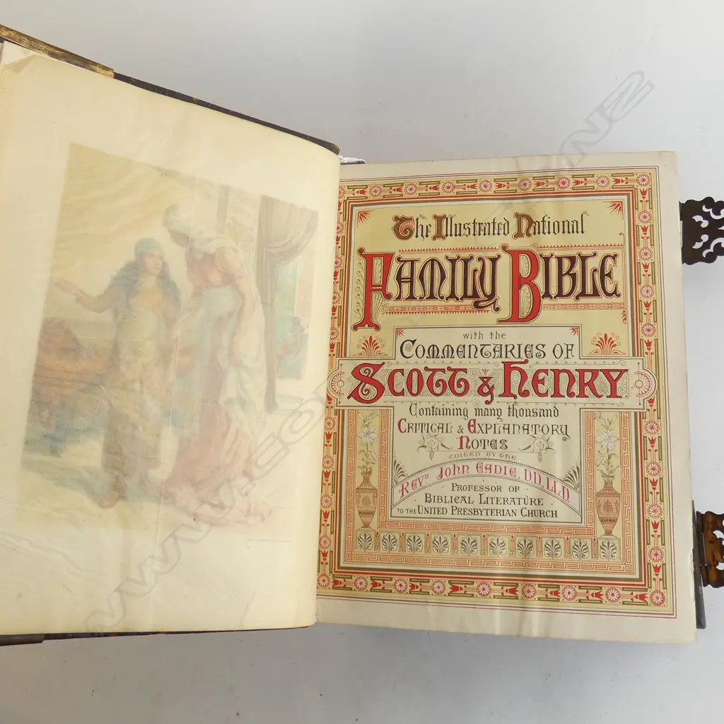 19THC FAMILY BIBLE COVER LOOSE Image 1++