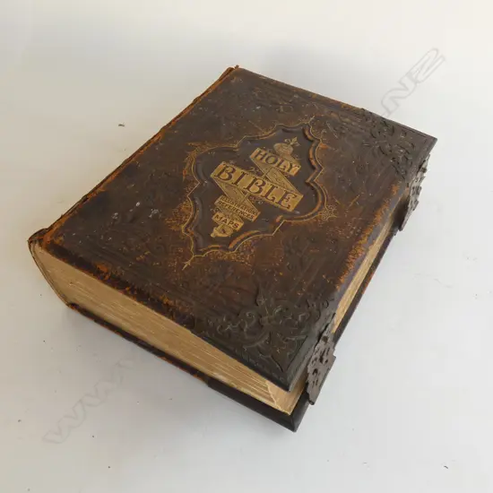 19THC FAMILY BIBLE COVER LOOSE