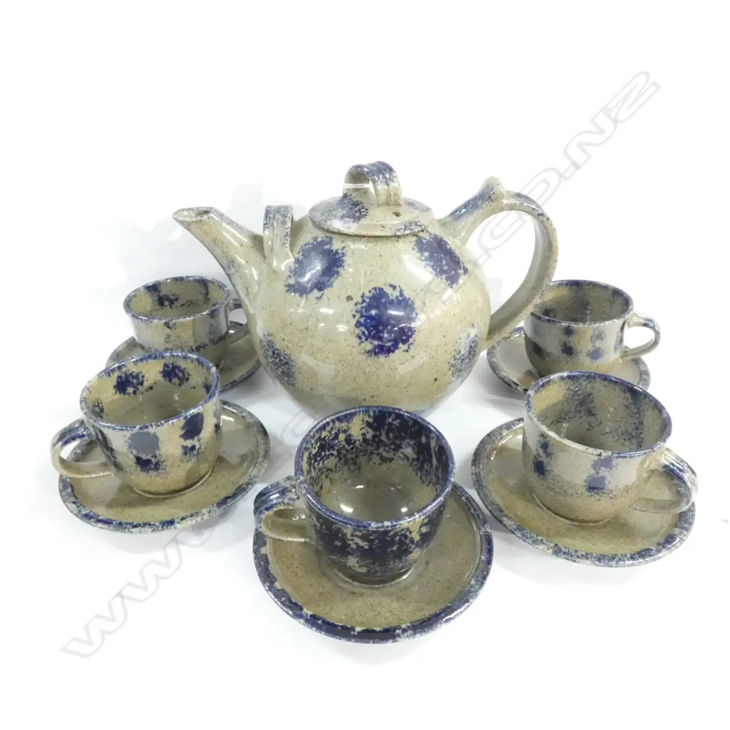11 PCE POTTERY SET - 5 C&S & LG TEAPOT - MAKERS MARK TO BASE Image 1++