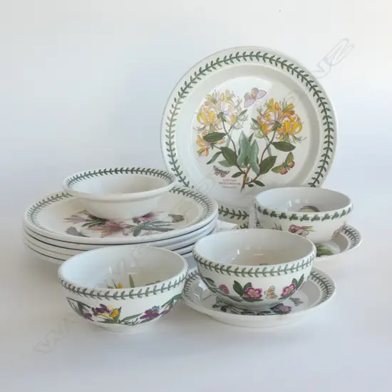 PORTMEIRION 12  ASST BOWLS & PLATES - BOTANIC GARDENS /POMONA / BOTANIC ROSES (SOME A/F)