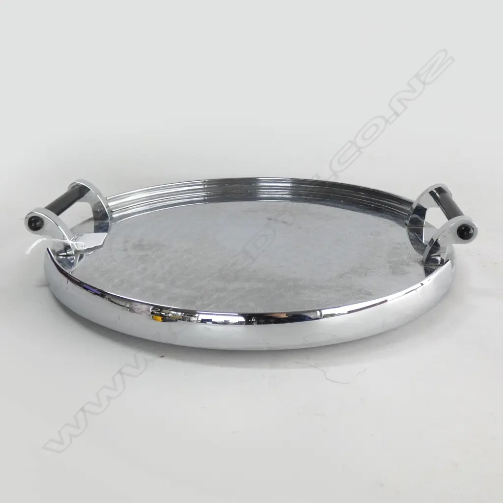 WILES ART DECO CHROME TRAY DIA 290MM Image 1++