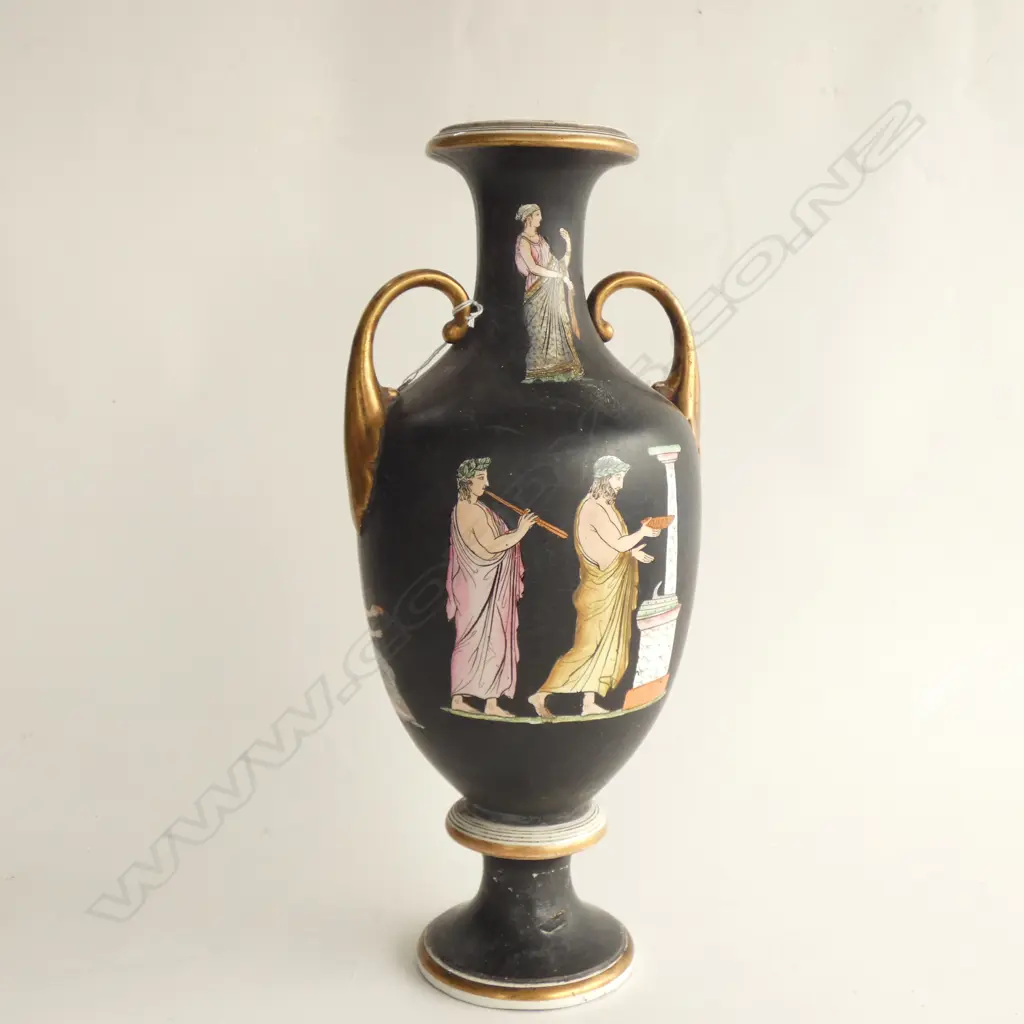LG CONTINENTAL CLASSICAL GREEK ANTIQUE VASE  POSS. 19TH CENT MINTON H 420MM (HAS REPAIR) Image 1++